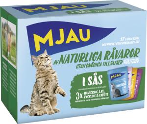 Mjau kött & fisk i sås multipack 12x85g