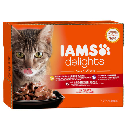 Iams Delights in gravy Multipack Land 12x85 g