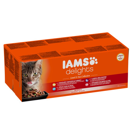 Iams Delights in gravy Multipack Land & Sea 48x85 g
