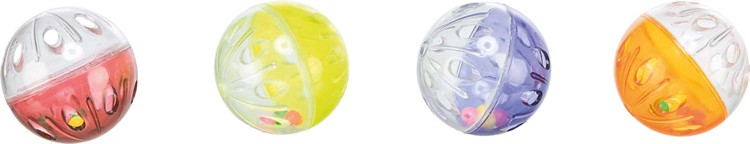 Plastboll med bjällra 4,5 cm, 4-pack