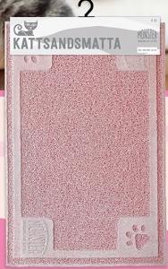 Monster kattsandmatta rosa