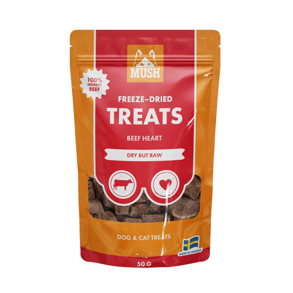MUSH Treats FreezeDried Nöthjärta 50 g