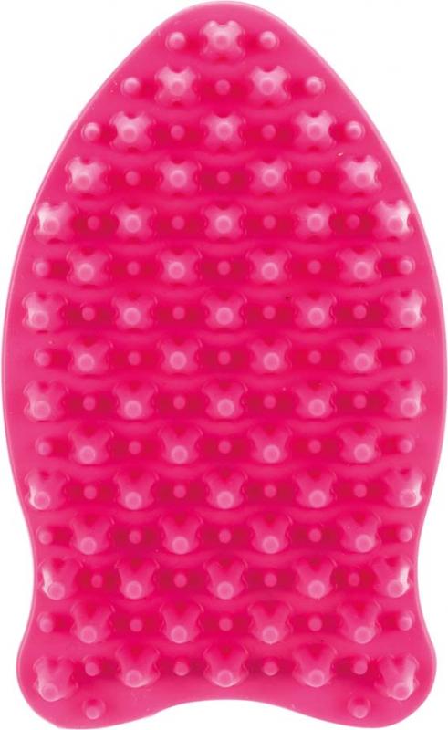 Massageborste silikon, katt, 7x11 cm, rosa