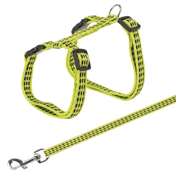 Kattsele+ koppel ställbar Reflex 27-45 cm, mix