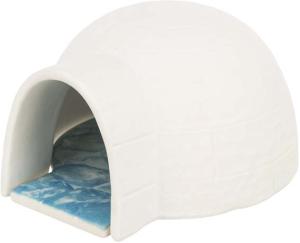 Igloo med kylplatta, möss/hamster, keramik, 13 x 9 x 15 cm, vit
