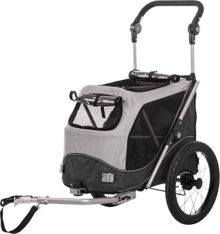 Cykelvagn, quick-fold,M: 63 x 95 x 90/132 cm, grå