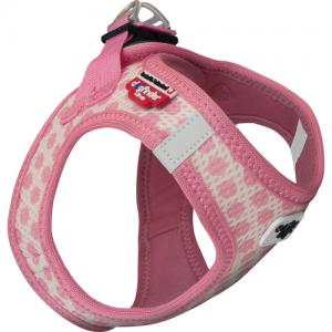 Curli västsele Air-Mesh pink-circles & koppel