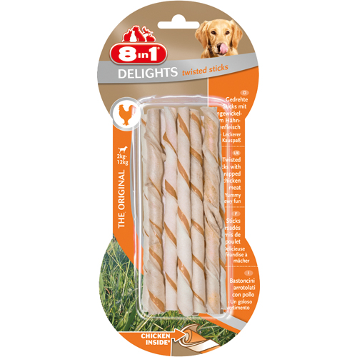 8in1 Delights Twisted Sticks Chicken, 10 st