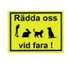 Dekal RÄDDA OSS VID FARA  8,5x6,5 cm