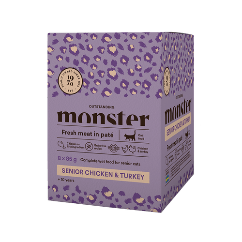 Monster Cat Pouches Senior Chicken/Turkey