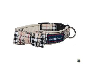 Gustaf & Evita halsband Rosett Beige Ruta