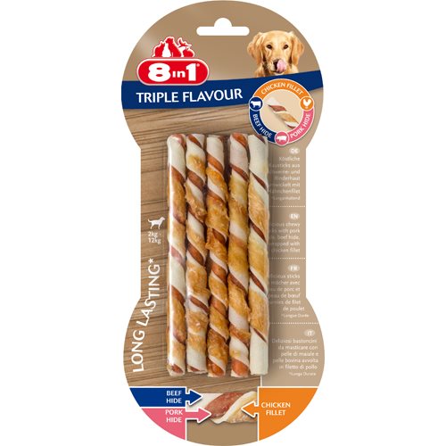8in1 Delights Twisted Sticks Triple Flavour, 10 st
