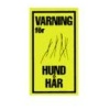 Dekal VARNING FÖR HUNDHÅR  5,5x9,5 cm