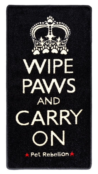 Pet Rebellion Door Mate "Wipe Paws And Carry On", 57x110 cm