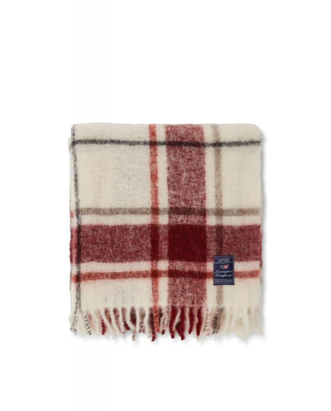 Checked mohair wood mix Throw - 130x170