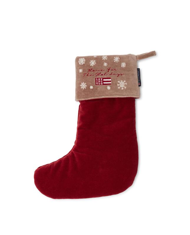Home for the Holidays cotton velvet Stocking
