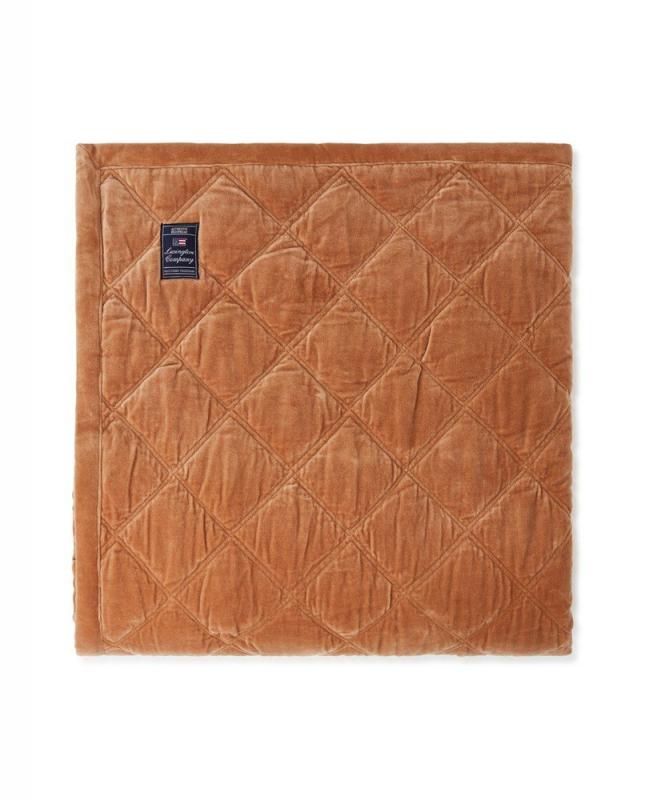 Quilted cotton velvet Bedspread - Mid brown  160x240