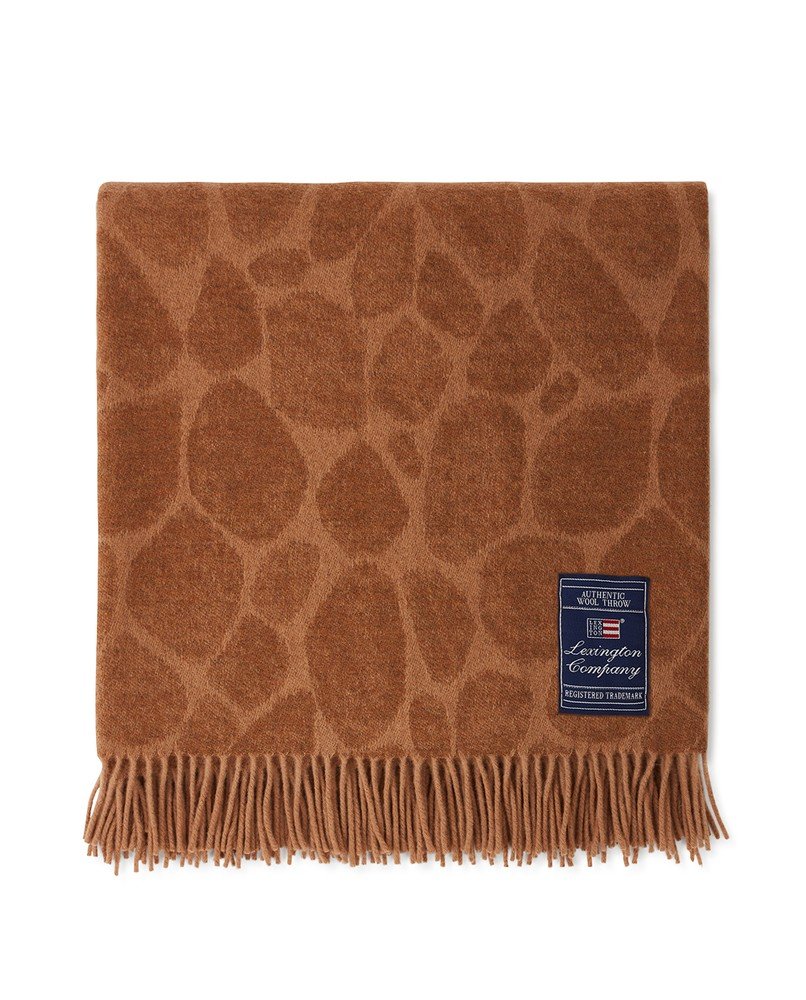 Throw Graphic recycled wool mix - Dk Beige 130x170