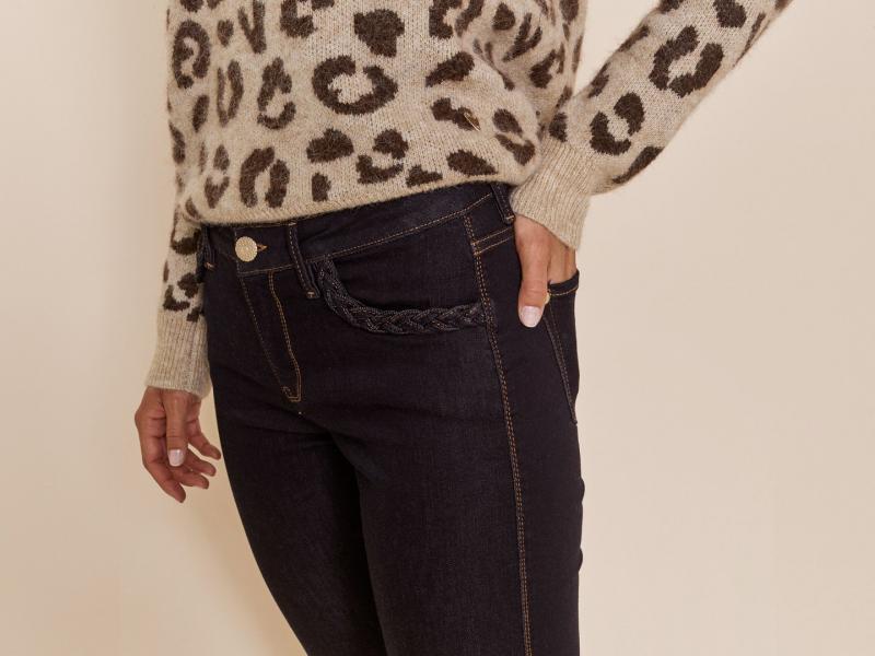Ashley braid hybrid Jeans, ankle