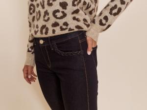 Ashley braid hybrid Jeans, ankle