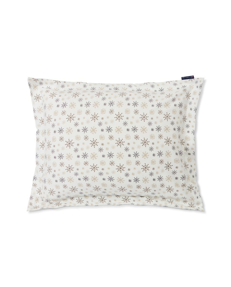 White/beige Snowflake printed Flannel Pillowcase