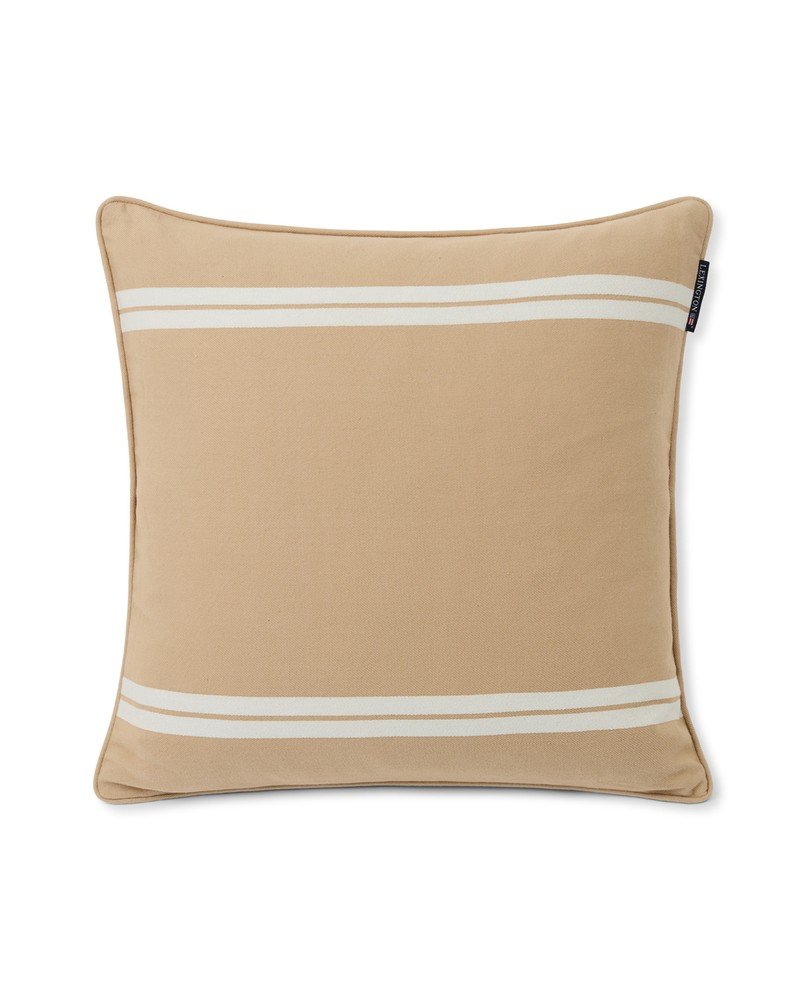 Twill Pillow Cover Side striped - Organic Cotton Beige/White