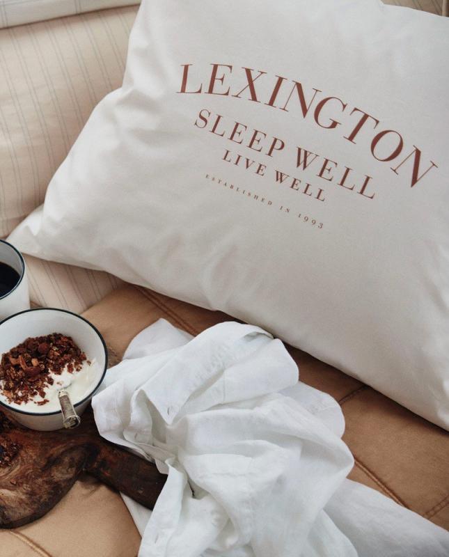 Printed Pillowcase - Organic Cotton/poplin White/Mid Brown