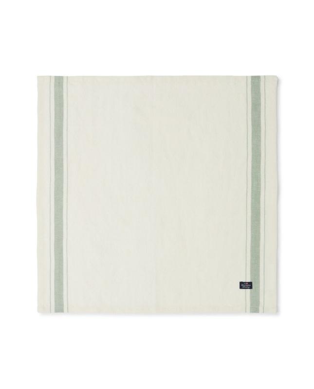 Twill Napkin side stripes - White/green Organic Cotton