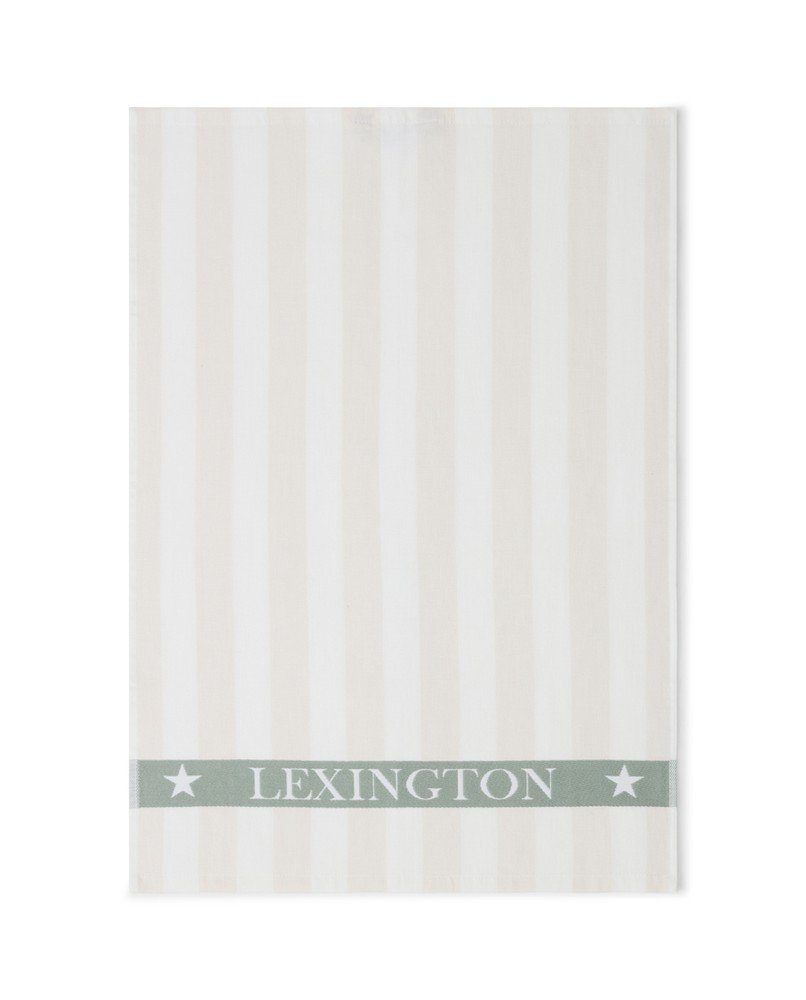 Logo Kitchen Towel - Cotton Beige/White/Green