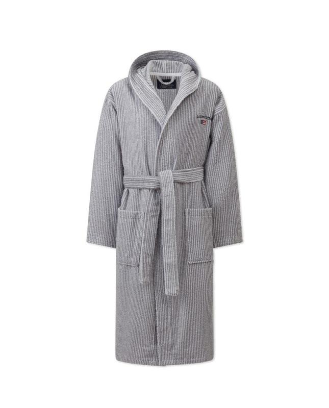 Hoodie Robe Unisex - Striped Cotton