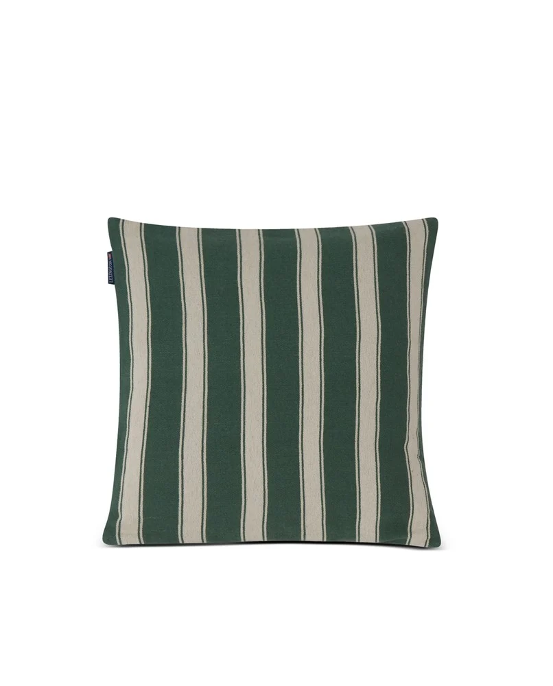 Kuddfodral Structure striped Pillow Cover - linen/cotton green/lt beige