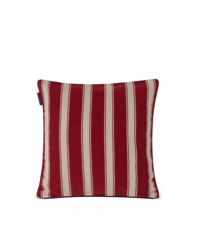 Kuddfodral Structured striped Pillow Cover - linnen/cotton red/lt beige