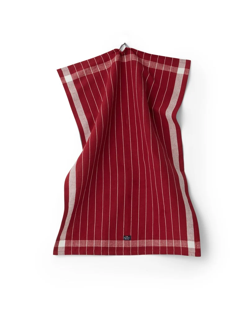 Kökshandduk Striped Kitchen Towel - linen/cotton red/white