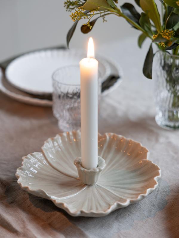 Botanik stor beige ljusstake