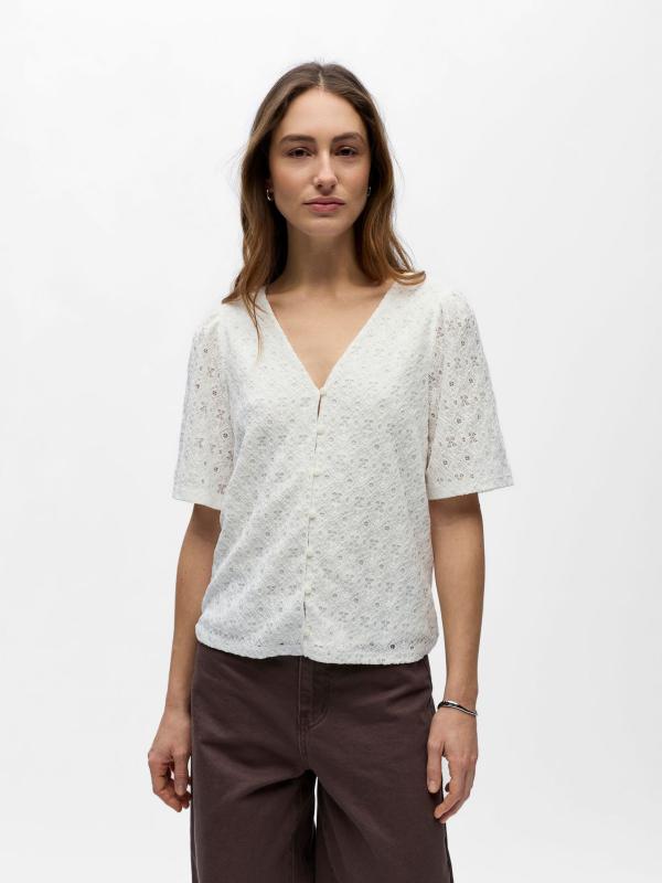 OBJLAILA 2/4 RE V-NECK TOP DIV