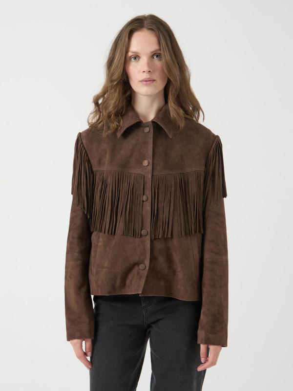 Yashannah ls suede Leather fringe Jacket