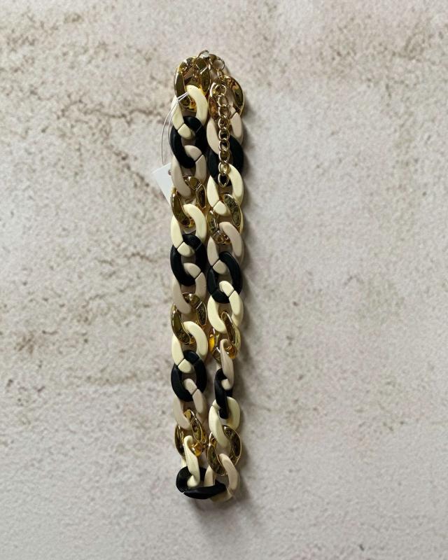 Odahl Halsband Mix beige/svart/guld