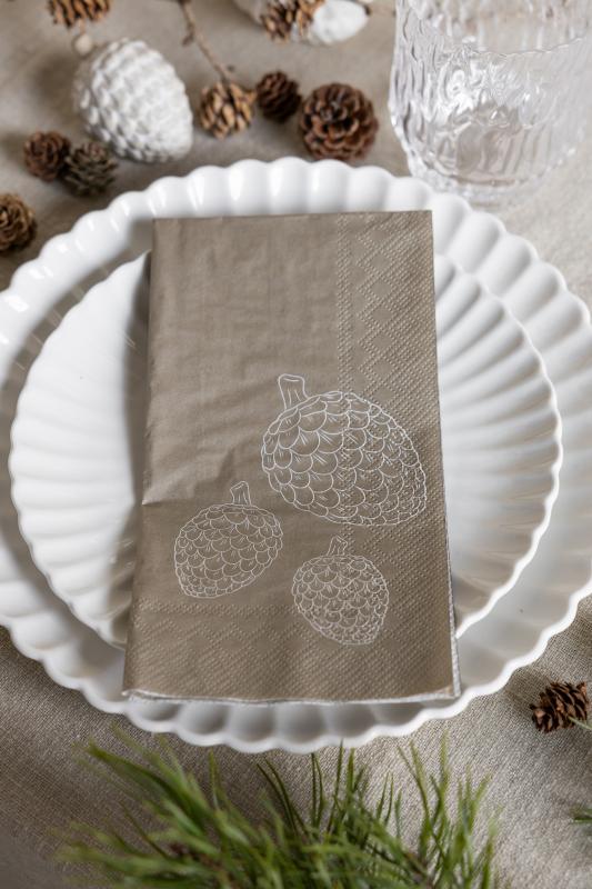 Kottar greige servett