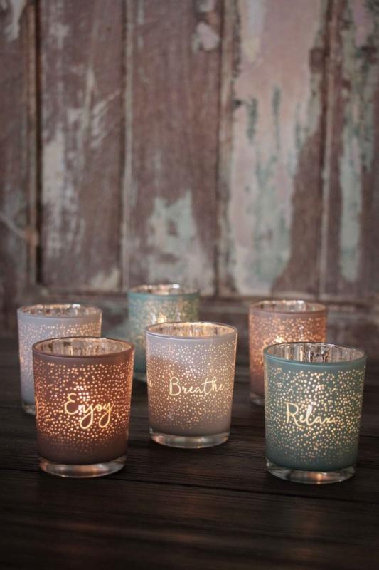 Lykta "Breathe" white/siver - 5x6cm