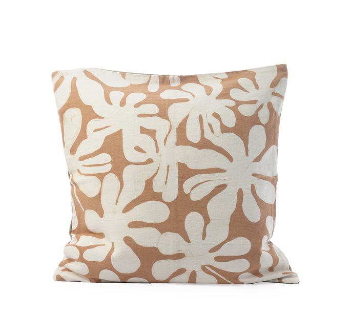 Kuddfodral printed flower 50x50 - sand