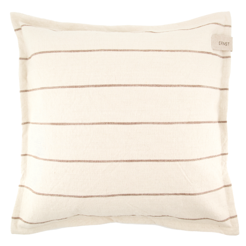 ERNST - Kuddfodral natur med mullvad ränder - 50x50cm