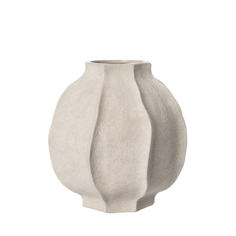 Vas stengods naturvit - D24 H24 cm