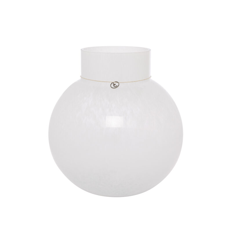 Glasvas rund vit - D24 H25 cm