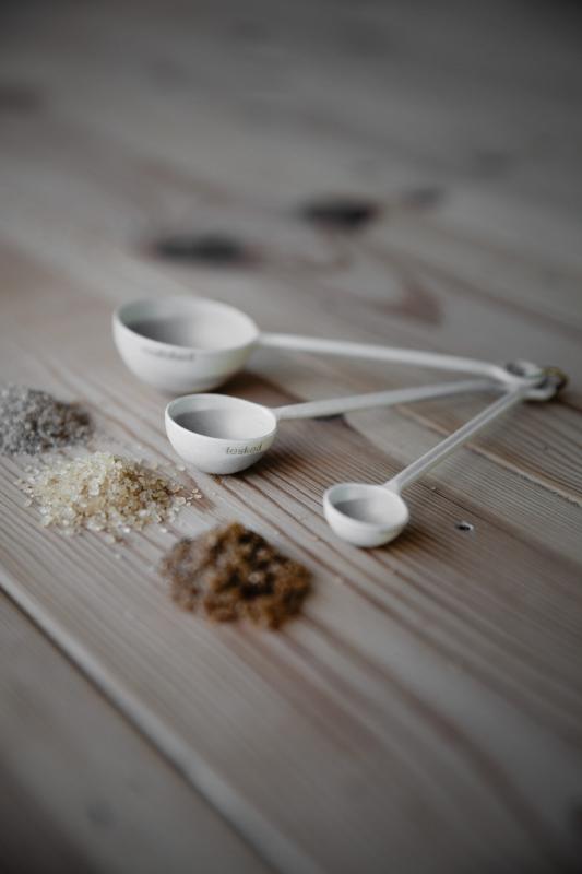 Måttsats metall beige