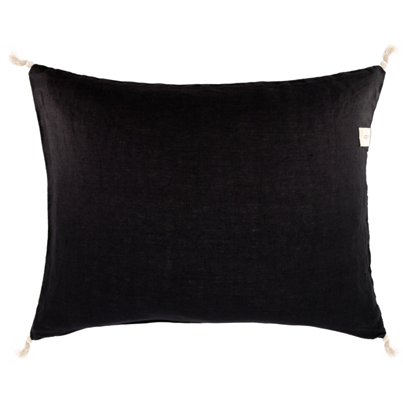 ERNST - Kuddfodral med tofsar svart - 50x60cm