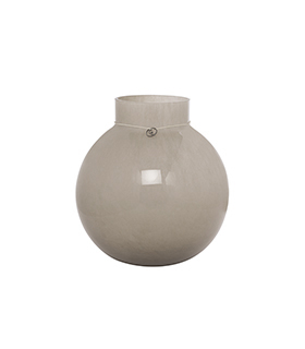 Glasvas rund beige - D21 H22 cm