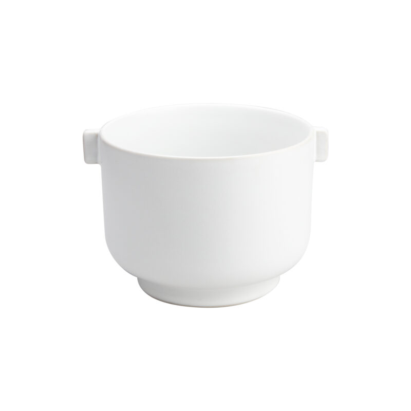 Kruka med öra-vit sand-19,5x15