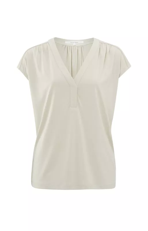 Jersey top V-neck pleated details