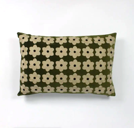 Kuddfodral Daisy dark army - 40x60cm