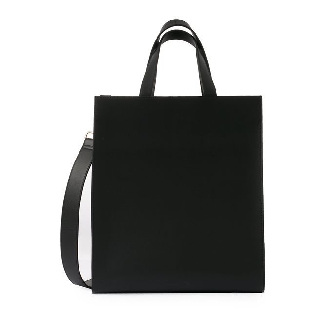 Recycled Leather City Bag - black w. chain